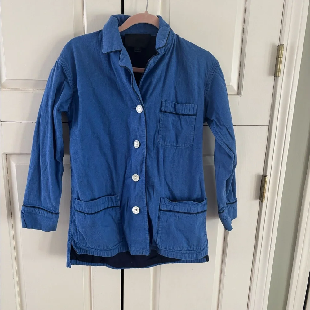 JCrew Collection Blue Button-Up Jacket - Picture 3 of 5
